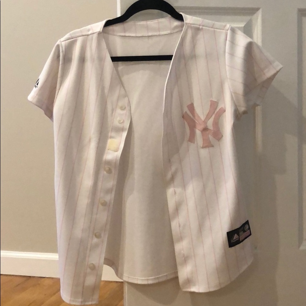 Light Pink MLB Yankee Pinstripe Jersey